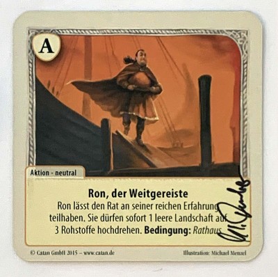 Ron, der Weitgereiste (2015) Die Fürsten von Catan Signed