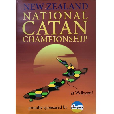 Wellycon NZ National Catan Championship Poster 2021