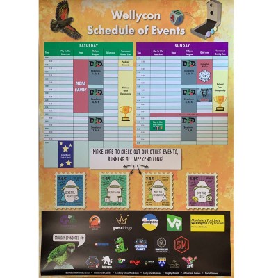 Wellycon NZ National Champs TImetable Poster 2021